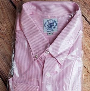 J Press Pink/White University Stripe Oxford Shirt